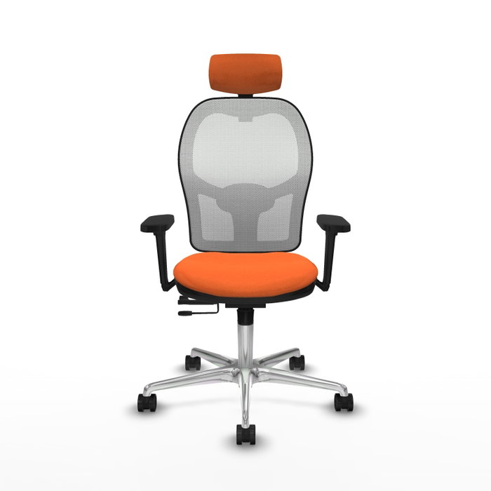 PIQUERAS Y CRESPO Silla de oficina Jorquera con mecanismo Sincro/Traslack Naranja y Blanco