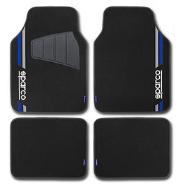 Sparco Alfombra Moqueta Corsa Azul SPCF508BL Universal Antideslizante Juego 4 Unidades