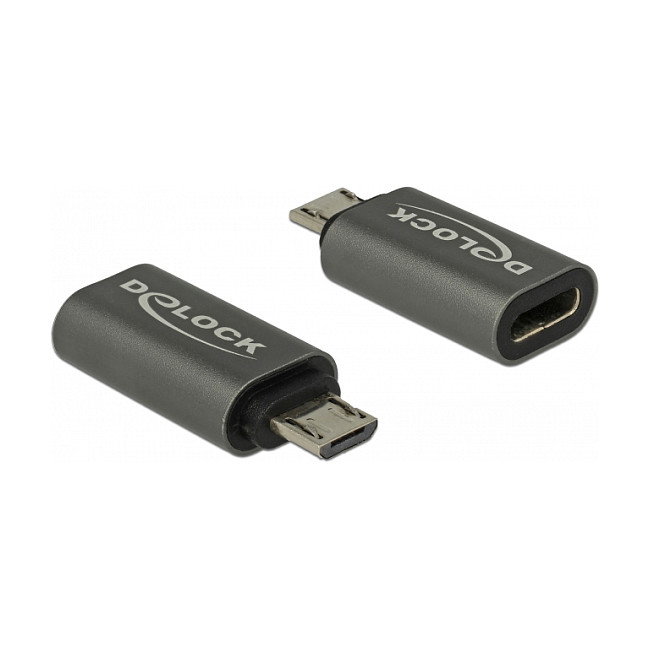DeLOCK Adaptador 65927 USB 2.0 Micro-B Macho a USB Type-C Hembra Antracita DeLOCK Adaptador 65927 USB 2.0 Micro-B Macho a USB Type-C Hembra Antracita