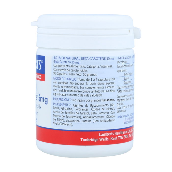 Lamberts Betacaroteno Natural 15mg 90 Cápsulas