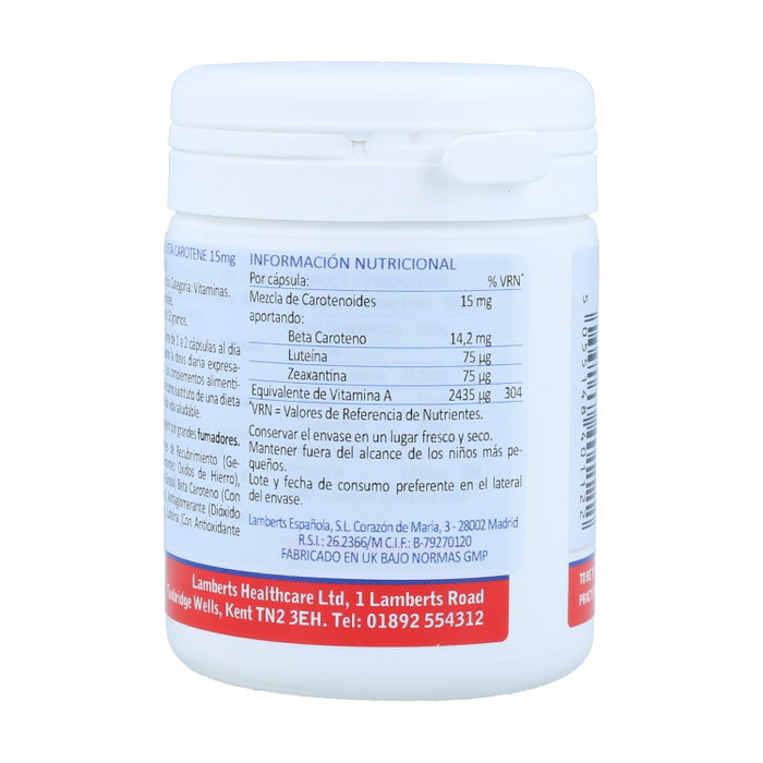 Lamberts Betacaroteno Natural 15mg 90 Cápsulas
