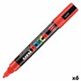 POSCA Marcador PC-5M Rojo Fluor (Set de 6)