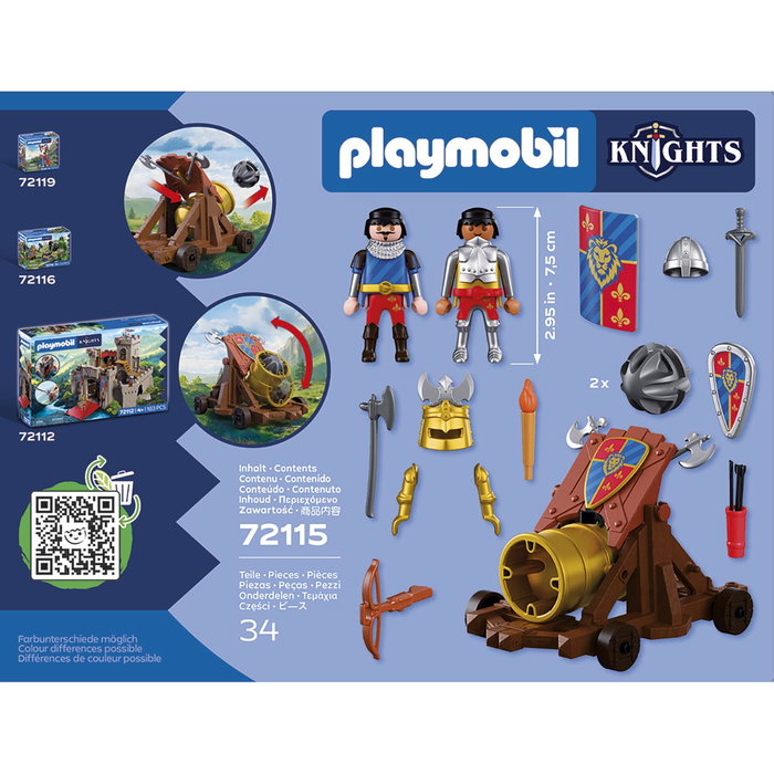 Playmobil 72115 Cañón de Fuego de Caballeros León, +4 años, Idioma Español