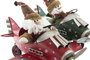 DKD Home Decor Set de 2 Aviones Metálicos Rojo y Verde Decoración de Navidad