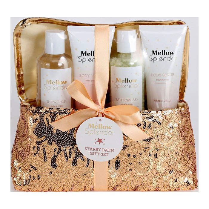 Mellow Splendor Estuche Neceser Mellow Splendor Gel Ducha, Sales Baño, Loción Corporal, Exfoliante