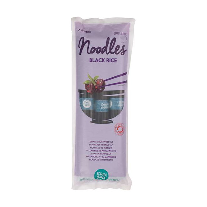 Terrasana Noodles de Arroz Negro Integral 250g Vegan sin Gluten