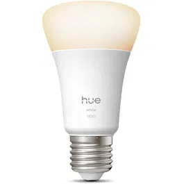 Philips Hue Bombilla LED Conectada A60, 9.5W 1100 Lúmenes, Luz Blanca Cálida 2700K, Casquillo E27