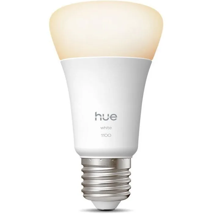 Philips Hue Bombilla LED Conectada A60, 9.5W 1100 Lúmenes, Luz Blanca Cálida 2700K, Casquillo E27 Philips Hue Bombilla LED Conectada A60, 9.5W 1100 Lúmenes, Luz Blanca Cálida 2700K, Casquillo E27