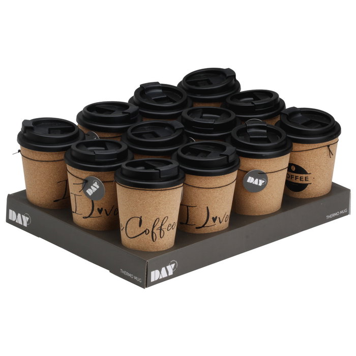 Day Mug Térmico Corcho Con Tapa 350 Ml - Modelos Coffee / I Love Coffee Day Mug Térmico Corcho Con Tapa 350 Ml - Modelos Coffee / I Love Coffee
