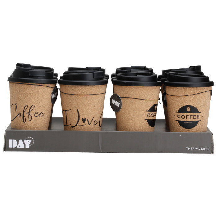 Day Mug Térmico Corcho Con Tapa 350 Ml - Modelos Coffee / I Love Coffee Day Mug Térmico Corcho Con Tapa 350 Ml - Modelos Coffee / I Love Coffee