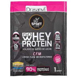 Drasanvi Sport Live Whey Protein Aislado 90% de Proteína, Sabor Yogur Fresa, 30 g