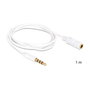 DeLOCK Cable de audio 3,5 mm Macho a Hembra 1 m Blanco