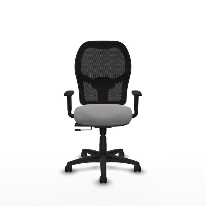 PIQUERAS Y CRESPO Silla de oficina Alocén con mecanismo traslack, malla negra y similpiel gris PIQUERAS Y CRESPO Silla de oficina Alocén con mecanismo traslack, malla negra y similpiel gris