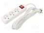 Lanberg Regleta de 3 tomas PL con interruptor, 3m, blanca