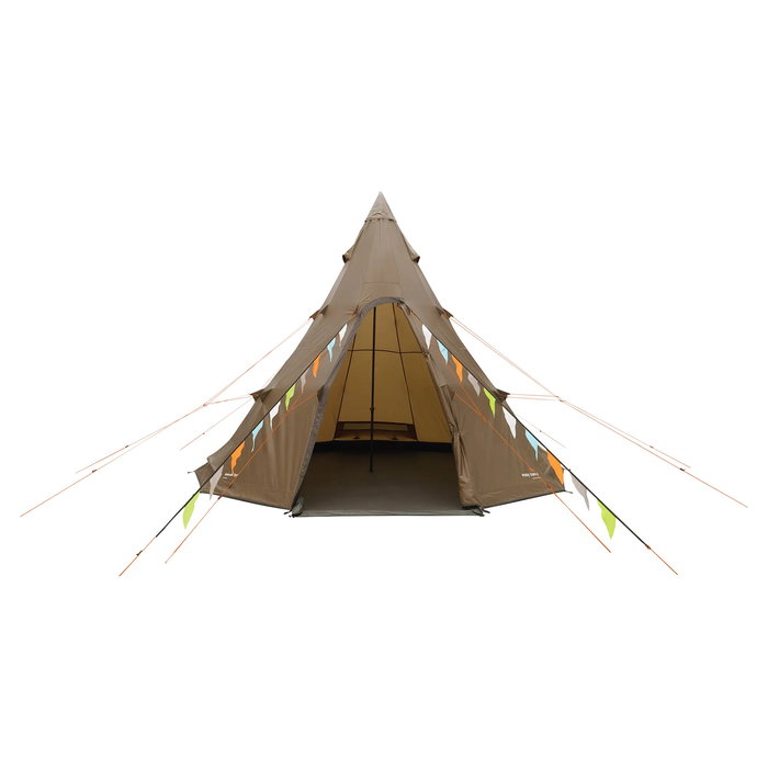 Easy Camp Rands Tipi Tienda de Campaña para 8 Personas, Pirámide, Impermeable, 7.3 kg, Color Arena, Modelo 2025