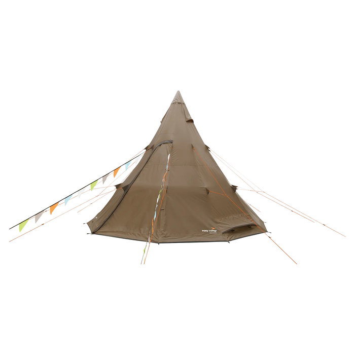 Easy Camp Rands Tipi Tienda de Campaña para 8 Personas, Pirámide, Impermeable, 7.3 kg, Color Arena, Modelo 2025