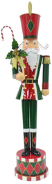 DKD Home Decor Cascanueces LED Metal Dorado Rojo Verde