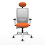 PIQUERAS Y CRESPO Silla de oficina Zulema Naranja y Blanco