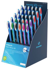 Boligrafo Schneider Slider Memo Xb Expositor De 30 10X 150203 Azul 9X 150201 Negro 3X 150202 Rojo 2X 150204 Verde 2X 150206 Naranja 2X 150208 Violeta 2X 150209 Rosa