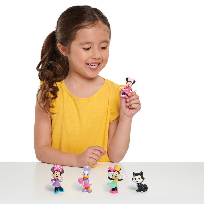 Just Play Pack 5 Figuras Minnie Mouse Disney 88044 - Minnie, Daisy Duck y Figaro, 4-7 cm, +3 años
