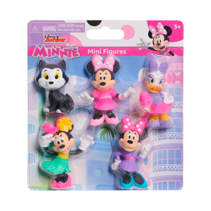 Just Play Pack 5 Figuras Minnie Mouse Disney 88044 - Minnie, Daisy Duck y Figaro, 4-7 cm, +3 años