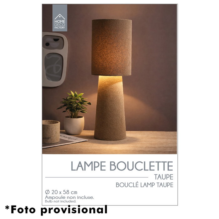 Home Deco Factory Lámpara Bouclé Taupé H.58 cm Home Deco Factory Lámpara Bouclé Taupé H.58 cm