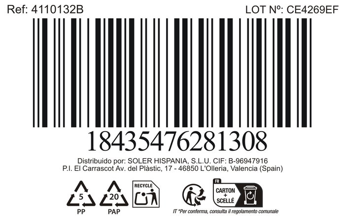 La Mediterranea Mug Calobra 100 cc Azul 6.3 cm x 6.8 cm x 9 cm (36 Unidades)