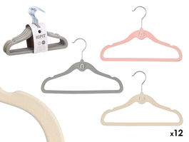 Kipit Set 12 Perchas Flocadas Infantiles Surtidas 30 x 20.5 x 1 cm (Set de 12)