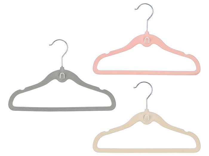 Kipit Set 12 Perchas Flocadas Infantiles Surtidas 30 x 20.5 x 1 cm (Set de 12)