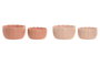DKD Home Decor Set de 2 Maceteros Shabby Rosa Palo y Terracota en Cemento