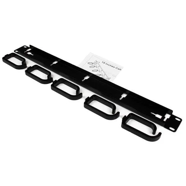 Startech CABLMANAGER2 Panel de gestión de cables 1U Negro