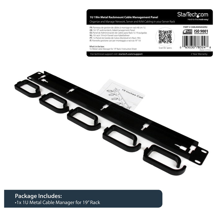 Organizador de Cables Startech CABLMANAGER2