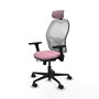PIQUERAS Y CRESPO Silla de oficina Jorquera con mecanismo Sincro/Traslack, Rosa y Blanco