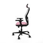 PIQUERAS Y CRESPO Silla de oficina Jorquera con mecanismo Sincro/Traslack, Rosa y Blanco