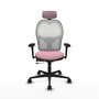 PIQUERAS Y CRESPO Silla de oficina Jorquera con mecanismo Sincro/Traslack, Rosa y Blanco