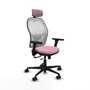 PIQUERAS Y CRESPO Silla de oficina Jorquera con mecanismo Sincro/Traslack, Rosa y Blanco