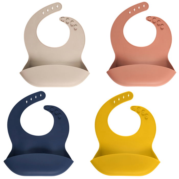 Tom et Zoe Babero con Recuperador de Silicona para Bebé - Varios Colores Surtidos