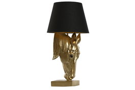 DKD Home Decor Lampara Sobremesa Moderno Dorado Negro Resina 30 x 59 x 30 cm