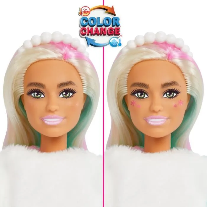 Barbie Calendario de Adviento Cutie Reveal con 1 muñeca y 24 sorpresas, 3 looks, 4 animales y accesorios