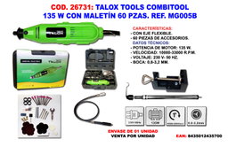 TALOX Multiherramienta Combitool 135 W con Maletín 60 Pzas. MG005B