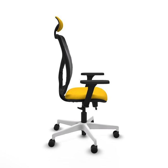 PIQUERAS Y CRESPO Silla de oficina Motilla con mecanismo Sincro/Traslack, Amarillo y Negro