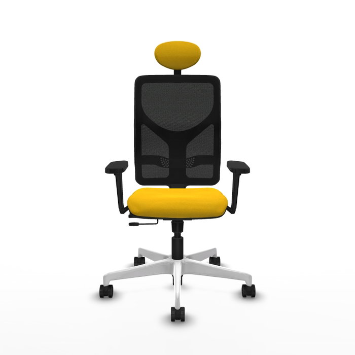 PIQUERAS Y CRESPO Silla de oficina Motilla con mecanismo Sincro/Traslack, Amarillo y Negro