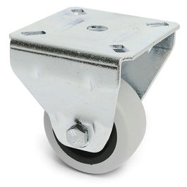 Q&Q Rueda Fija Zaga H76 Aro De Goma Gris Ø50mm Altura 76mm Soporte Acero Zincado 5 Agujeros