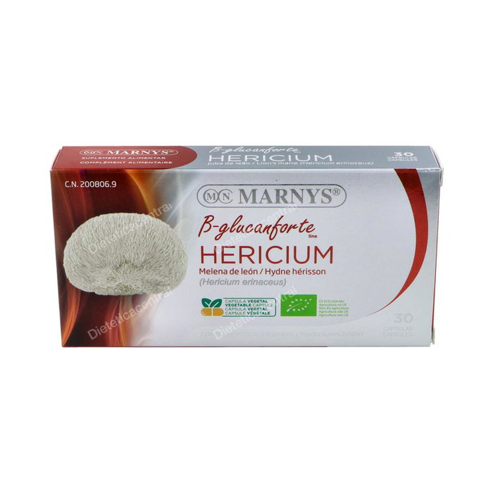 MARNYS Melena De Leon Bio 30Cap - Suplemento Vegano de Hongo Hericium en Capsulas para Cerebro y Estomago MARNYS Melena De Leon Bio 30Cap - Suplemento Vegano de Hongo Hericium en Capsulas para Cerebro y Estomago