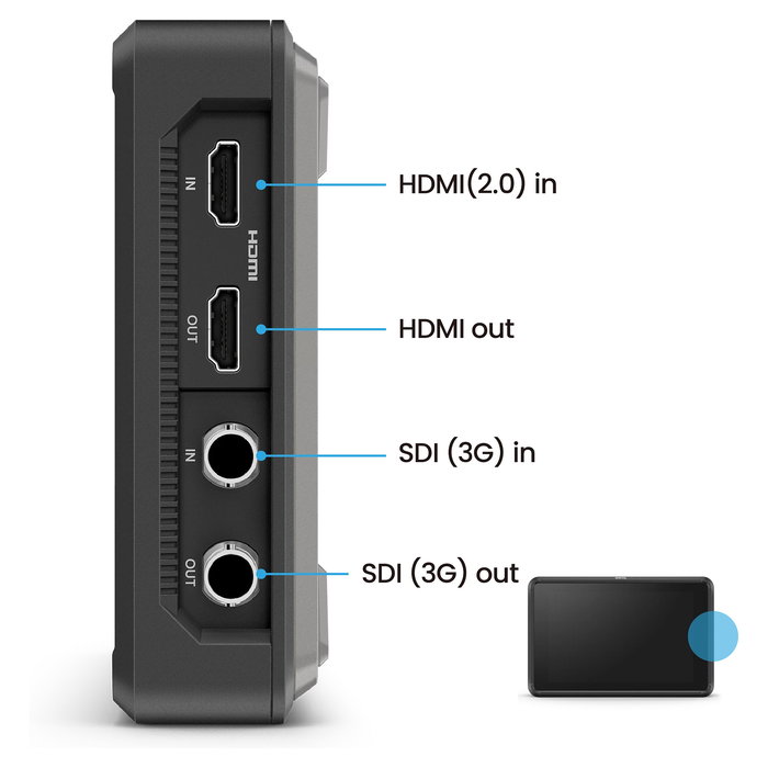 BenQ PVS7 Monitor de cámara de 7 pulgadas WUXGA IPS, 1920 x 1200, 2000 nits, HDMI/SDI, 16:10, Negro