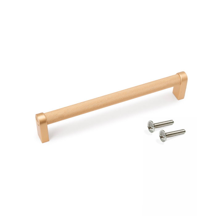 Emuca Lote de 5 tiradores para mueble Bergen, L173mm, intereje 160mm, Aluminio, Pintado oro