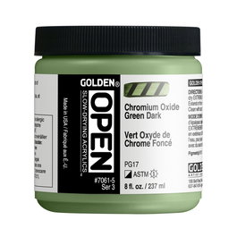 Golden OPEN Colores Acrílicos Verde Óxido de Cromo Oscuro 237 ml