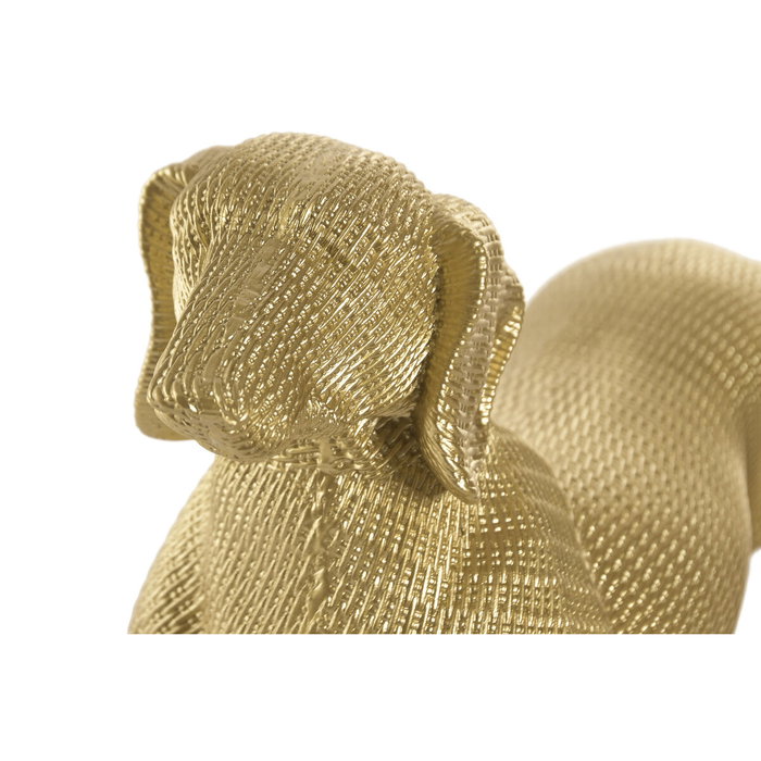 DKD Home Decor Figura de Perro Salchicha Dorado en Resina
