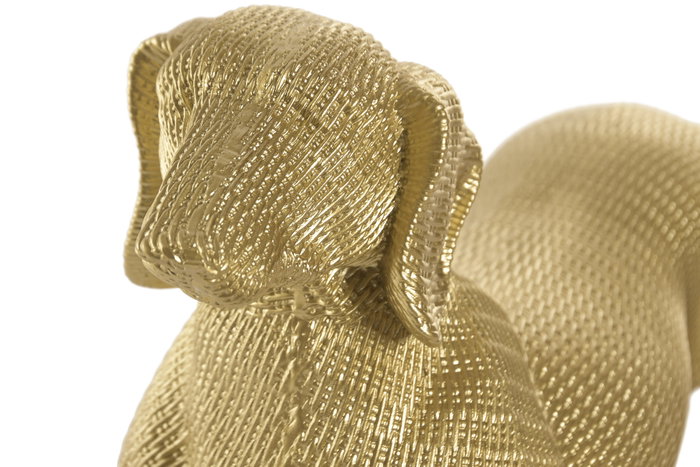 DKD Home Decor Figura de Perro Salchicha Dorado en Resina
