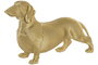 DKD Home Decor Figura de Perro Salchicha Dorado en Resina